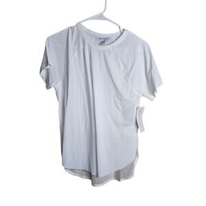 Athleta Ultimate Mesh Tee White Short Sleeve Shirt NWT Mesh On Back Size S